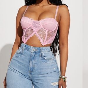 Pink Lace Corset Top